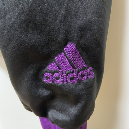 古着 used　adidas　アディダス　長袖ジップアップブルゾン　ワンポイント刺繍　オークランド　黒　ブラック　Lサイズ
