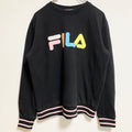 FILA　フィラ　スウェット/トレーナー　デカロゴ　リブライン　黒　ブラック　Mサイズ