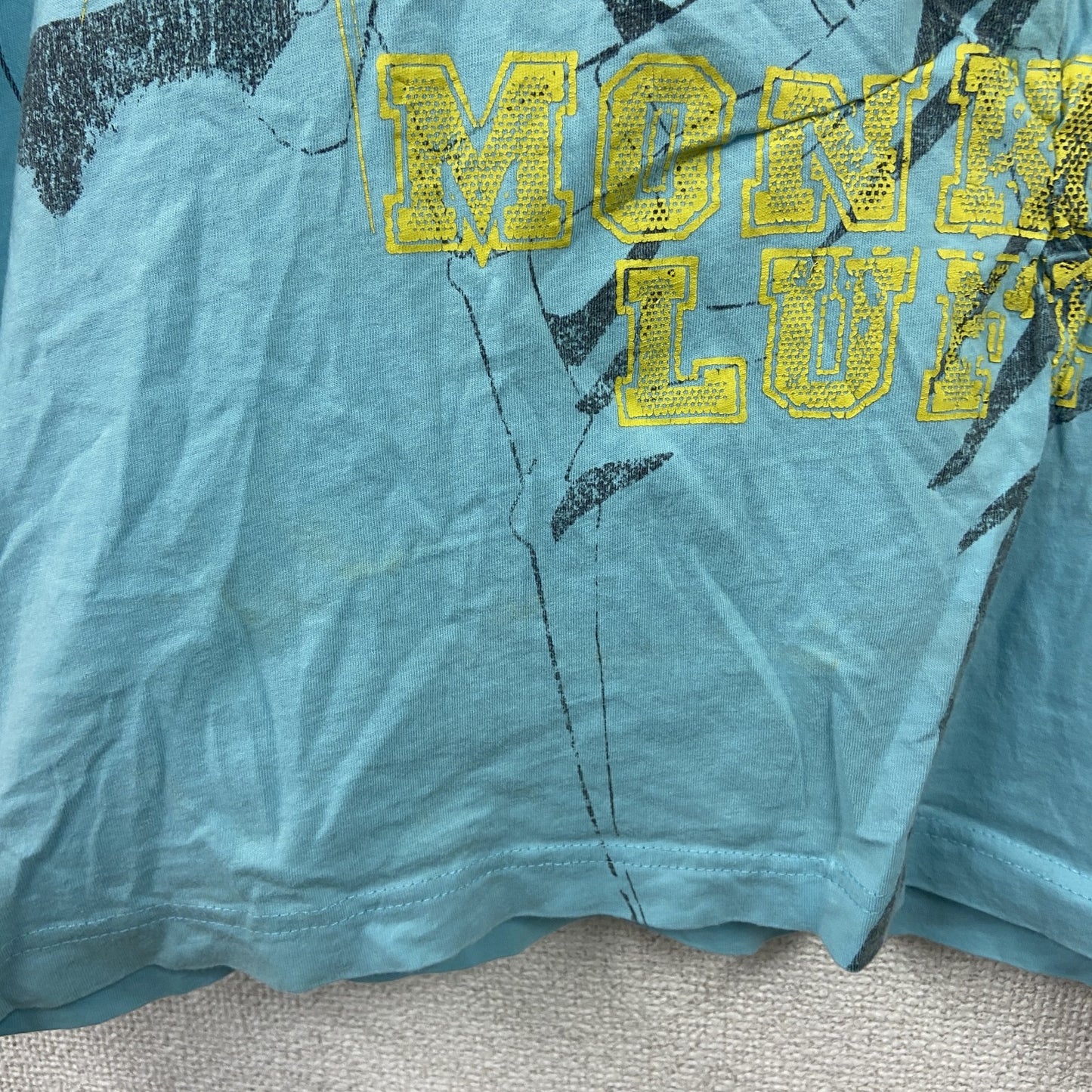 ONE PICE　ワンピース　モンキーDルフィ　半袖Tシャツ　アニメT　キャラクターT　水色　ブルー　XLサイズ