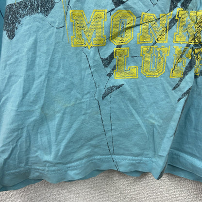 ONE PICE　ワンピース　モンキーDルフィ　半袖Tシャツ　アニメT　キャラクターT　水色　ブルー　XLサイズ