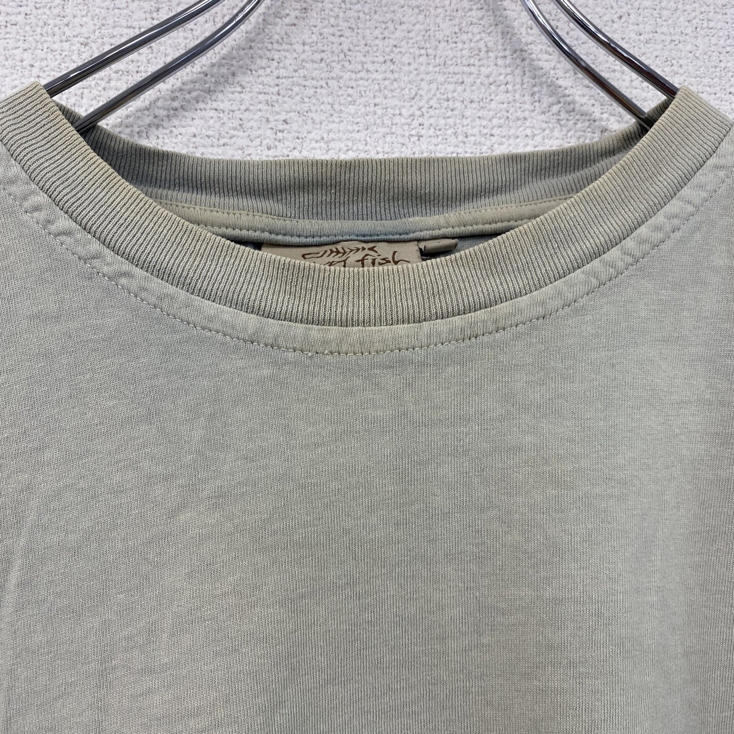 Weird fish　半袖プリントTシャツ　ミントグレー　Mサイズ