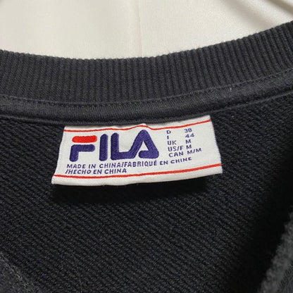 FILA　フィラ　スウェット/トレーナー　デカロゴ　リブライン　黒　ブラック　Mサイズ