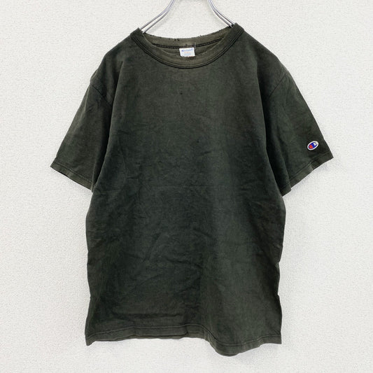 90s　Champion　チャンピオン　半袖Tシャツ　ヘビーウェイト　フェード　目無し　黒　ブラック　Mサイズ　