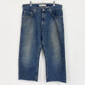 LEVI’S　リーバイス　569　ルーズストレートデニムパンツ　カットオフ　インディゴ　W34サイズ
