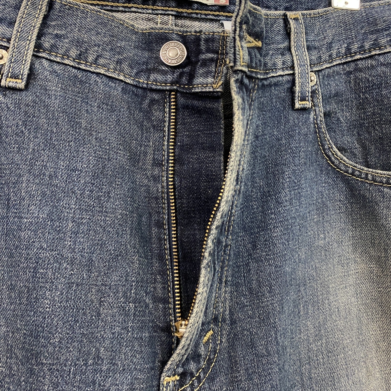 LEVI’S　リーバイス　569　ルーズストレートデニムパンツ　カットオフ　インディゴ　W34サイズ