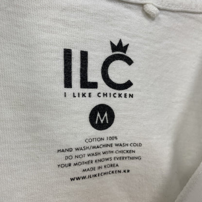 ILC　I LIKE CHICKEN　ミレーの落穂拾い　半袖Tシャツ　パロディT　アートT　白　ホワイト　Mサイズ