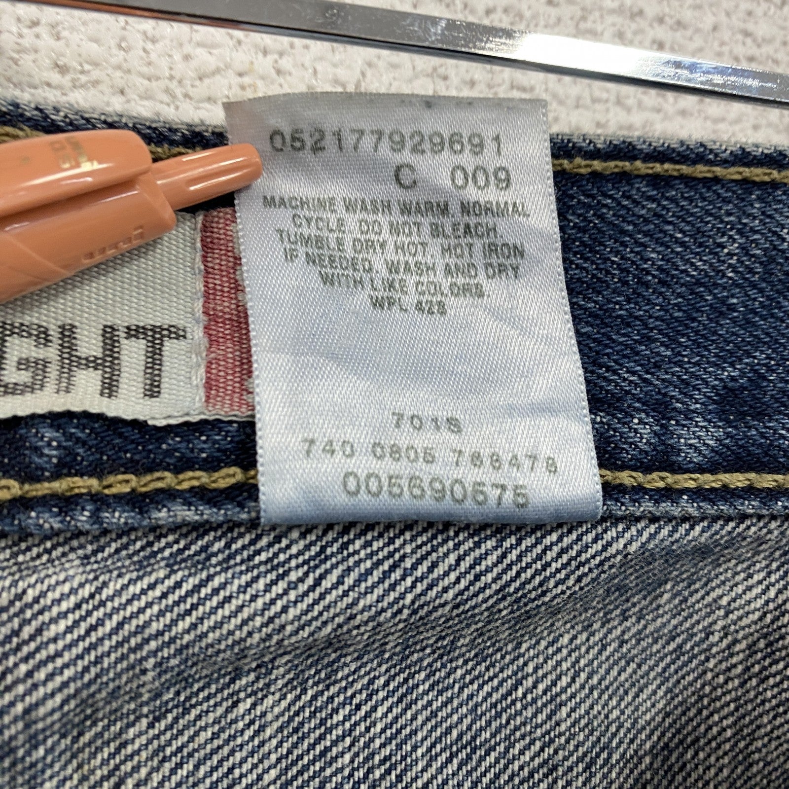 LEVI’S　リーバイス　569　ルーズストレートデニムパンツ　カットオフ　インディゴ　W34サイズ