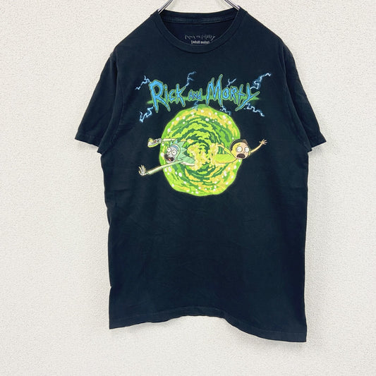 Rick and Morty　リック・アンド・モーティ　半袖プリントTシャツ　アニメT　黒　ブラック　Lサイズ