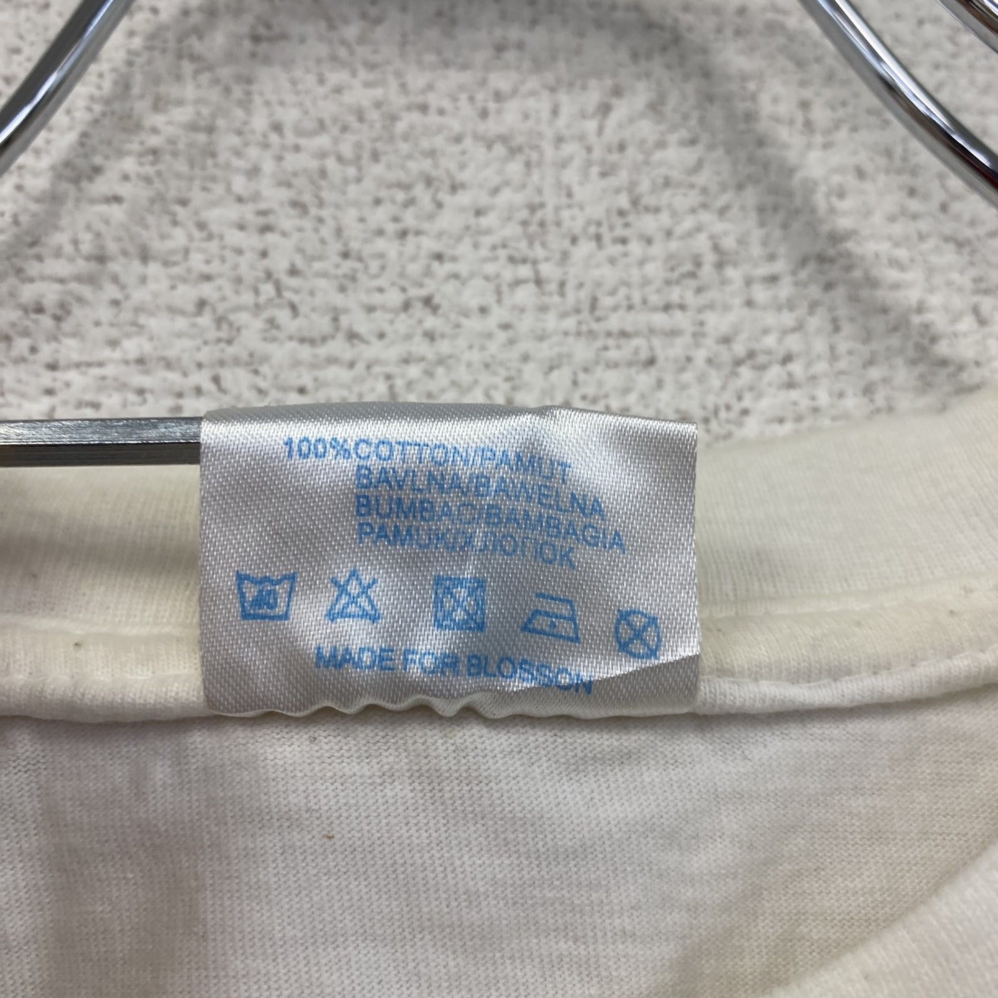 00s　BLOSSOM　半袖プリントTシャツ　全面プリント　企業ロゴ　ヴィンテージ　白　ホワイト　Lサイズ