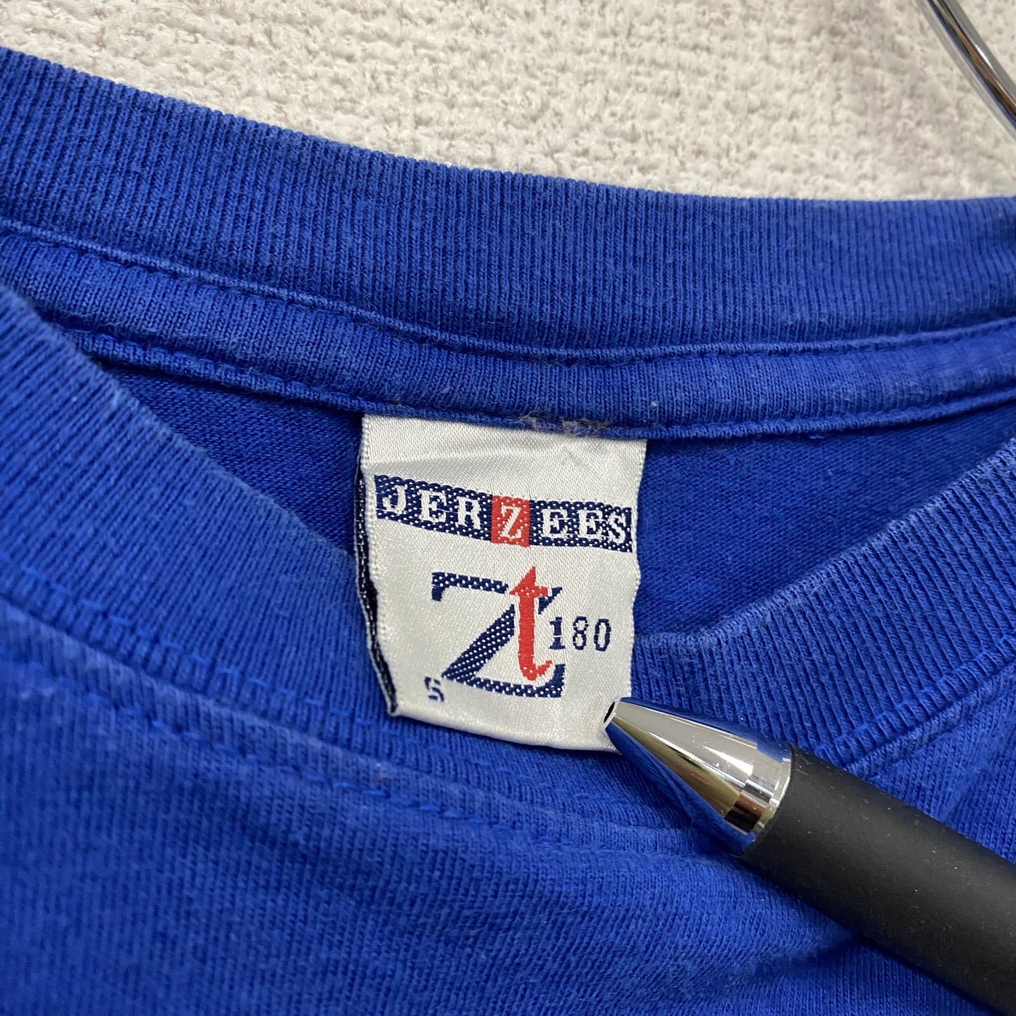 90s～　JERZEES　ジャージーズ　半袖Tシャツ　ユーロメイド　ヴィンテージ　青　ブルー　Sサイズ