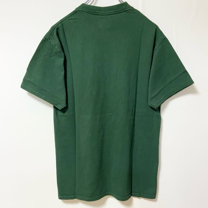 古着 used　JERZEES ジャージーズ　半袖プリントTシャツ　グリーン　緑　アメフト　ブレットファーヴ　レトロ　Mサイズ