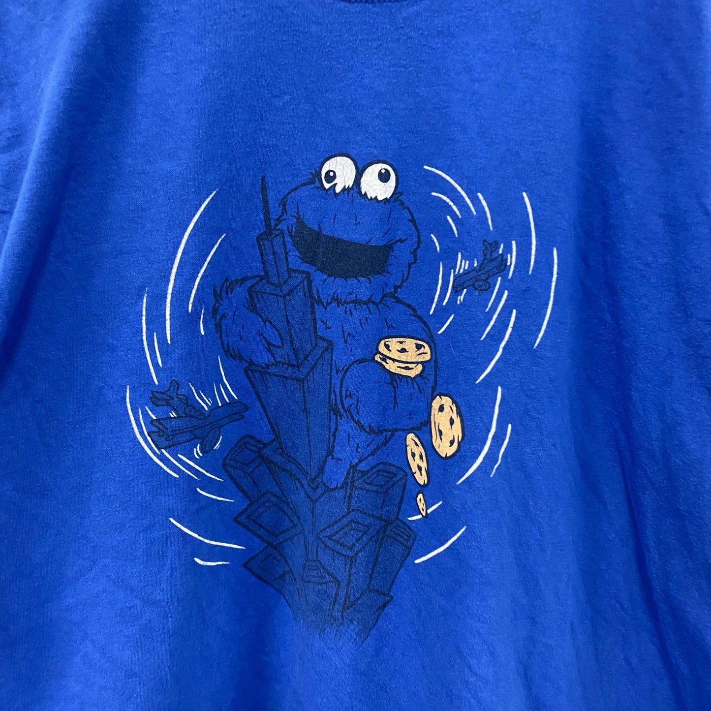 GILDAN　Cookie Monster　クッキーモンスター　半袖Tシャツ　ユーロ　青　ブルー　Lサイズ