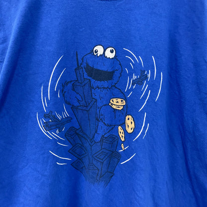 GILDAN　Cookie Monster　クッキーモンスター　半袖Tシャツ　ユーロ　青　ブルー　Lサイズ