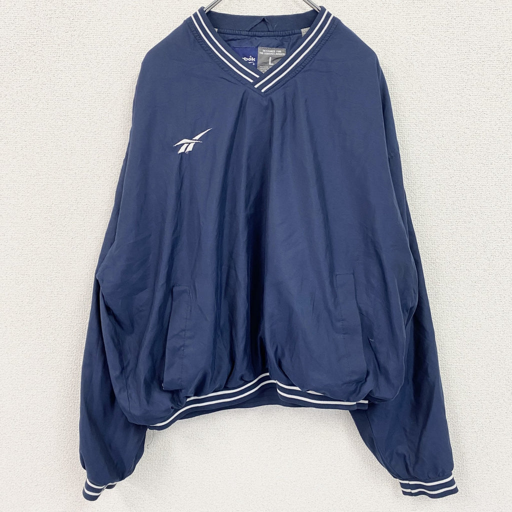 90s　Reebok　リーボック　プルオーバージャケット　ヴィンテージ　紺　ネイビー　Lサイズ