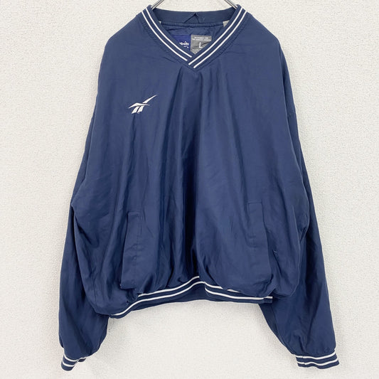 90s　Reebok　リーボック　プルオーバージャケット　ヴィンテージ　紺　ネイビー　Lサイズ