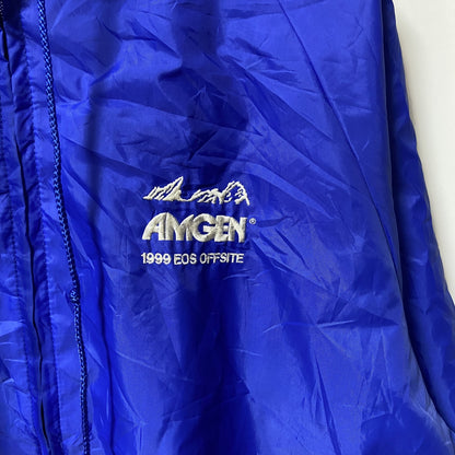 古着 used　USA製　AUBURN　長袖ナイロンジャケット　フルジップパーカー　ワンポイント刺繍　ビッグシルエット　XLサイズ