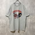 古着 used　DELTA　NFL　SUPER BOWL　半袖プリントデザインTシャツ　グレー　アトランタ　アメフト　XLサイズ