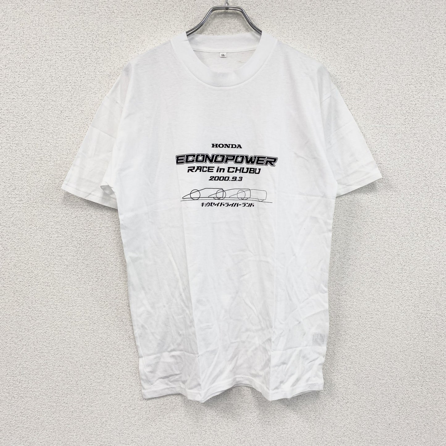 00s　HONDA　ホンダ　半袖Tシャツ　レース　企業ロゴ　ヴィンテージ　白　ホワイト　LLサイズ
