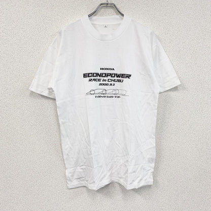 00s　HONDA　ホンダ　半袖Tシャツ　レース　企業ロゴ　ヴィンテージ　白　ホワイト　LLサイズ