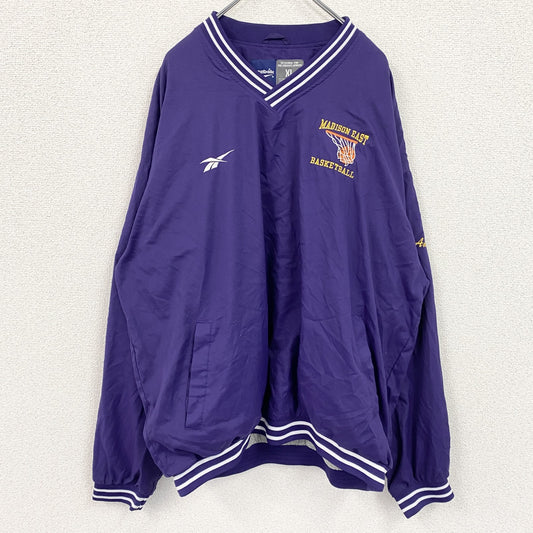 90s　Reebok　リーボック　プルオーバージャケット　ヴィンテージ　紫　パープル　XLサイズ