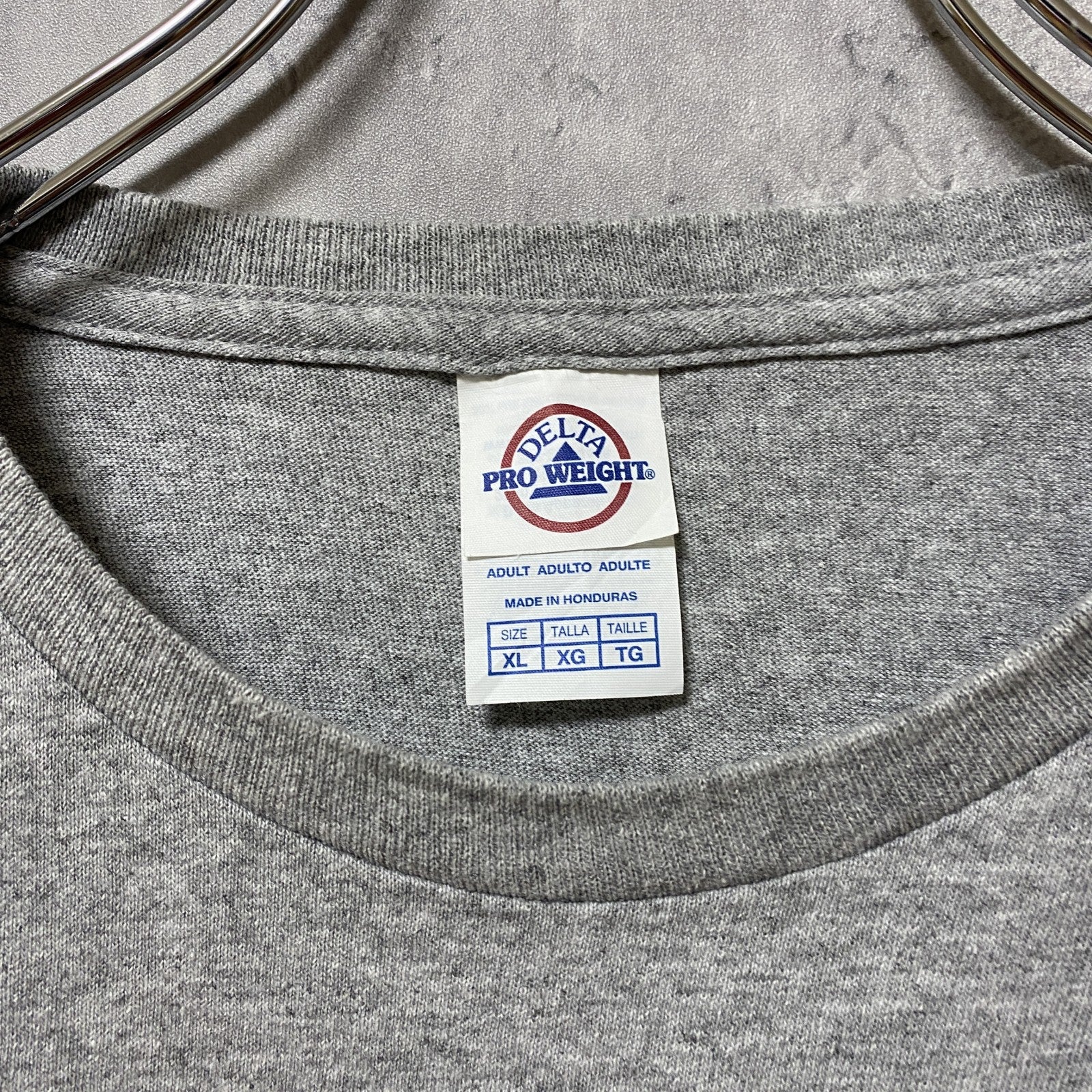 古着 used　DELTA　NFL　SUPER BOWL　半袖プリントデザインTシャツ　グレー　アトランタ　アメフト　XLサイズ
