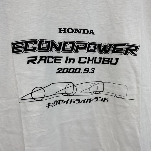 00s　HONDA　ホンダ　半袖Tシャツ　レース　企業ロゴ　ヴィンテージ　白　ホワイト　LLサイズ