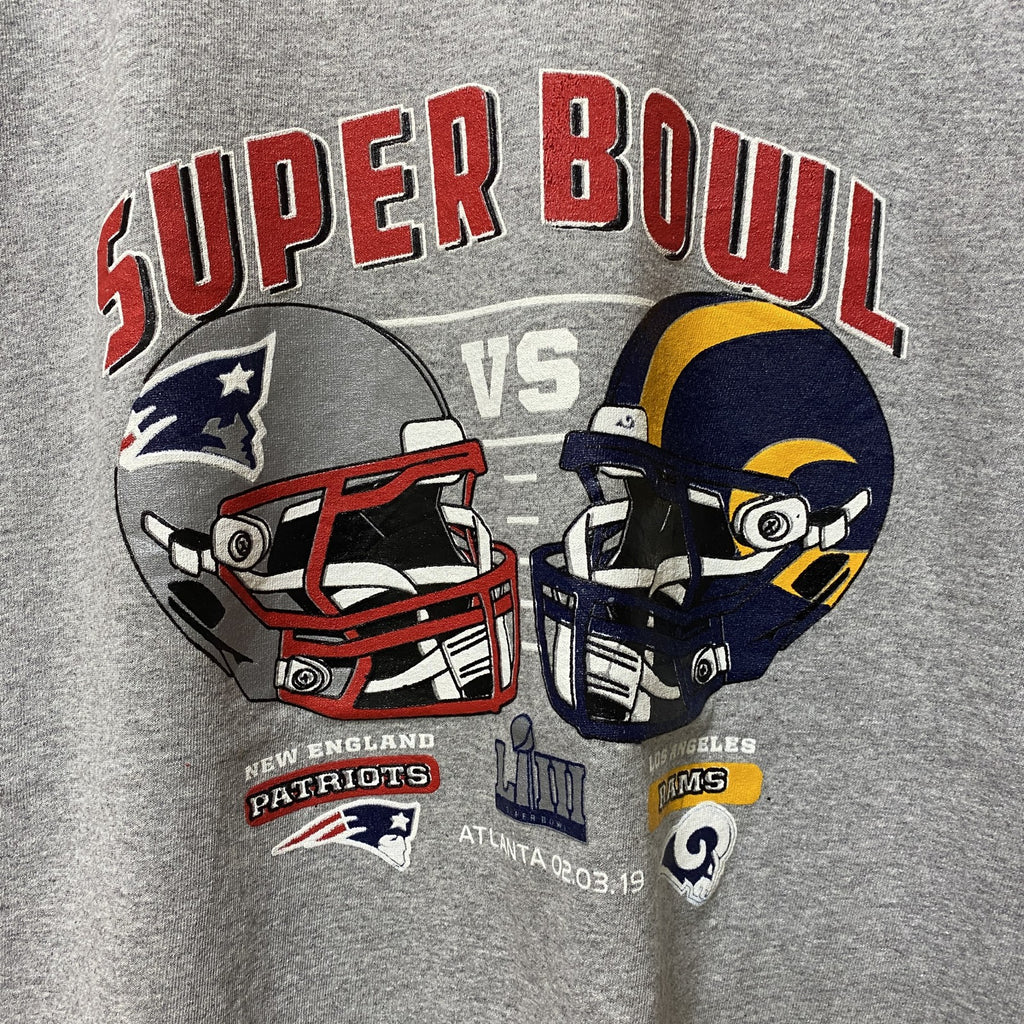 古着 used　DELTA　NFL　SUPER BOWL　半袖プリントデザインTシャツ　グレー　アトランタ　アメフト　XLサイズ