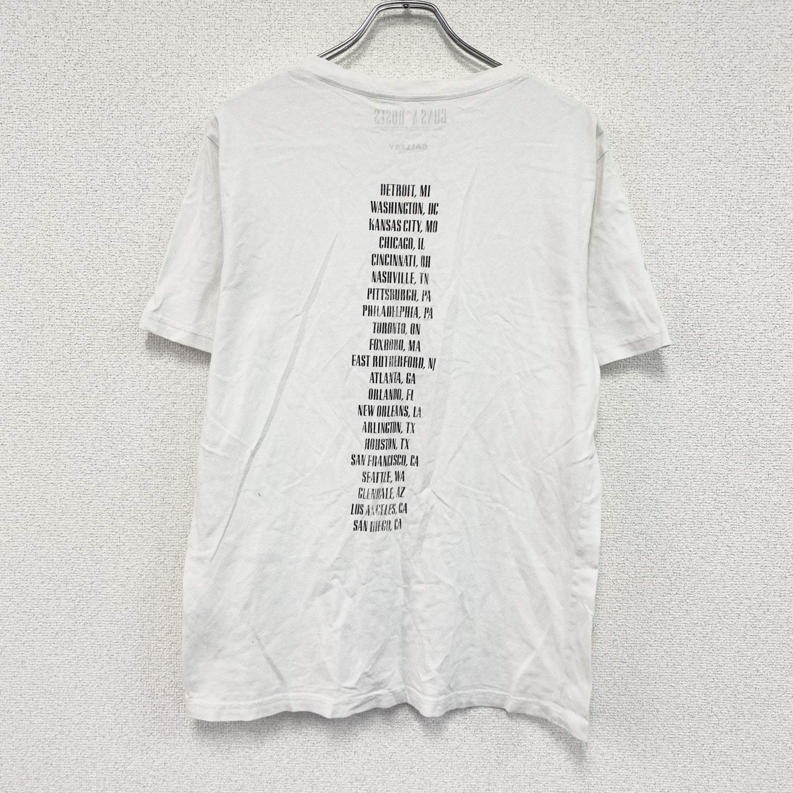 BAYFLOW　ベイフロー　Guns N' Roses　ガンズアンドローゼズ　半袖プリントTシャツ　バンドT　白　ホワイト　3サイズ