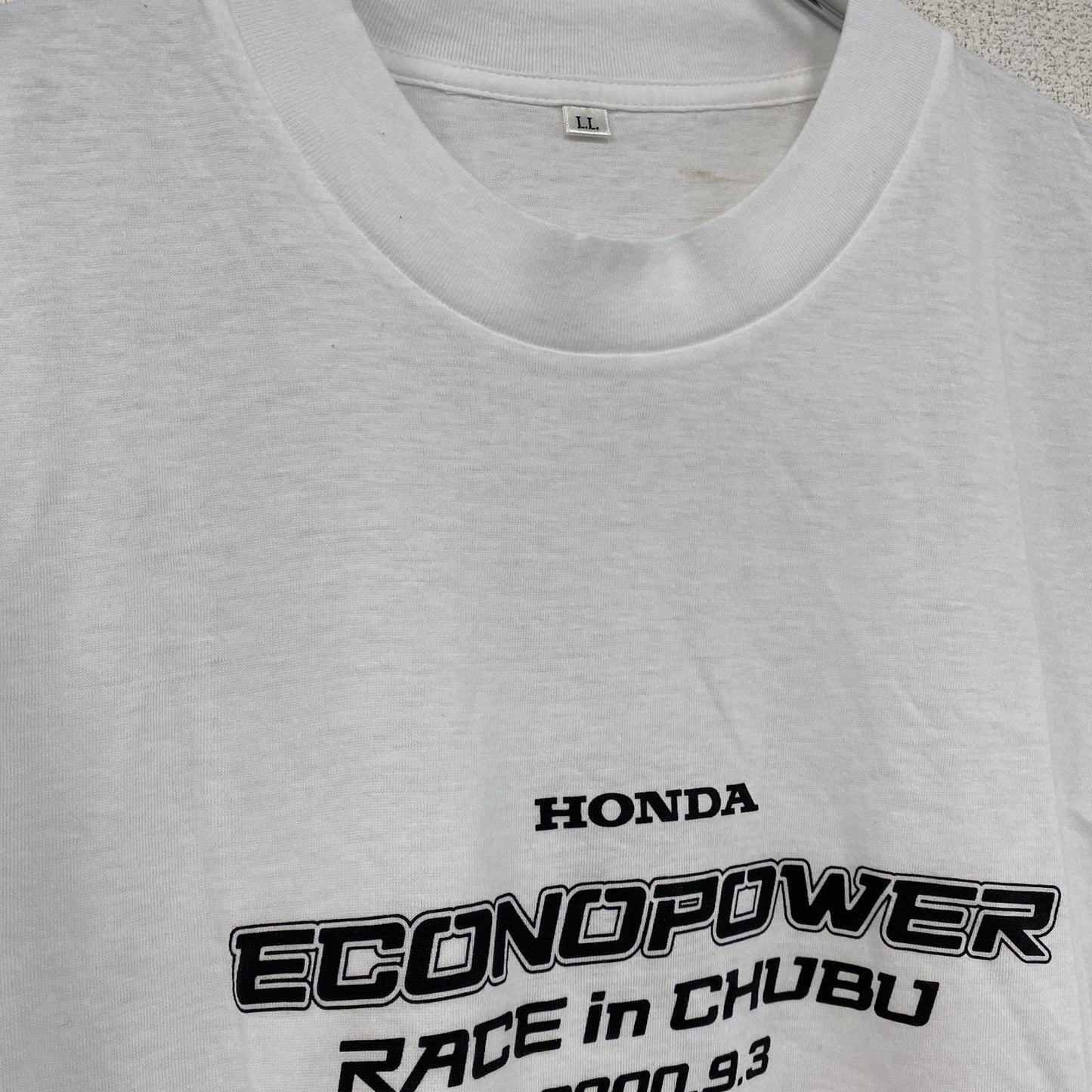 00s　HONDA　ホンダ　半袖Tシャツ　レース　企業ロゴ　ヴィンテージ　白　ホワイト　LLサイズ