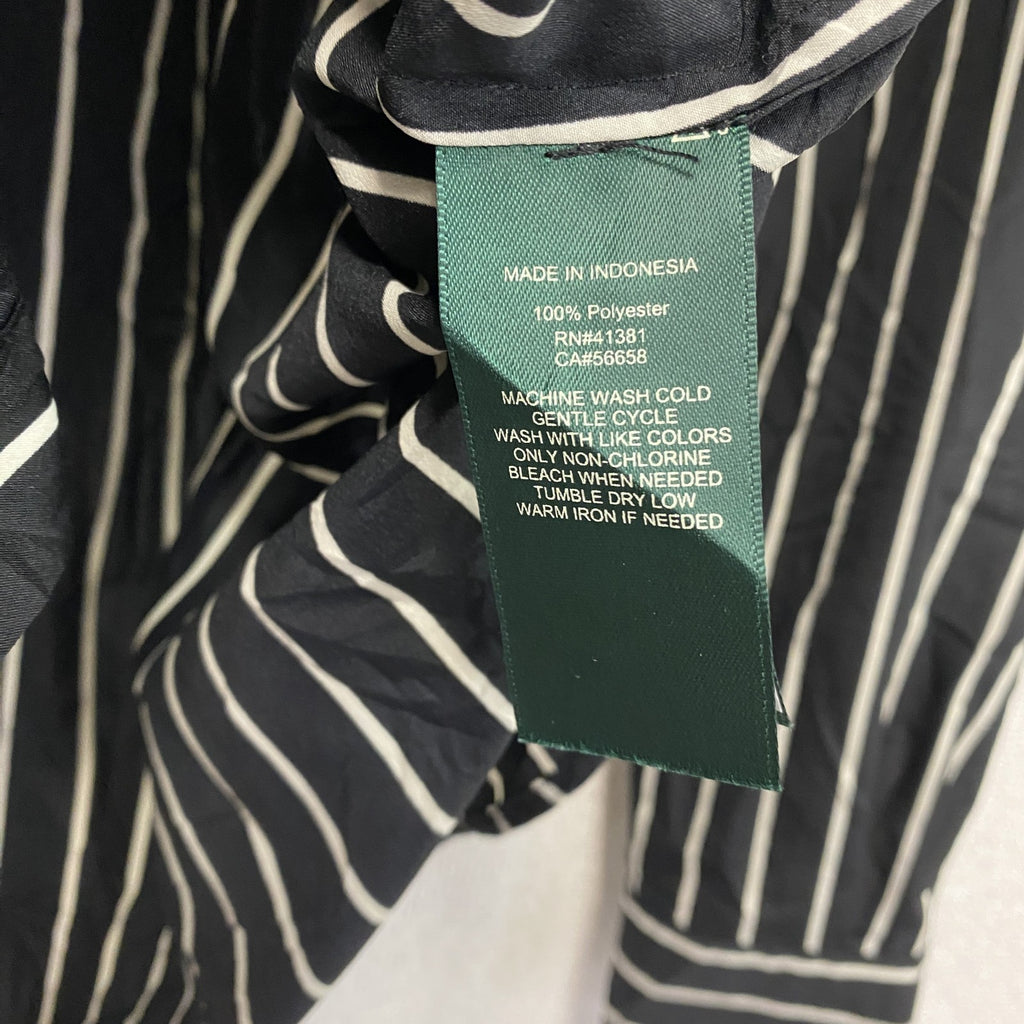 RALPH LAUREN　ラルフローレン　長袖シャツ　ストライプ　黒　ブラック　Sサイズ