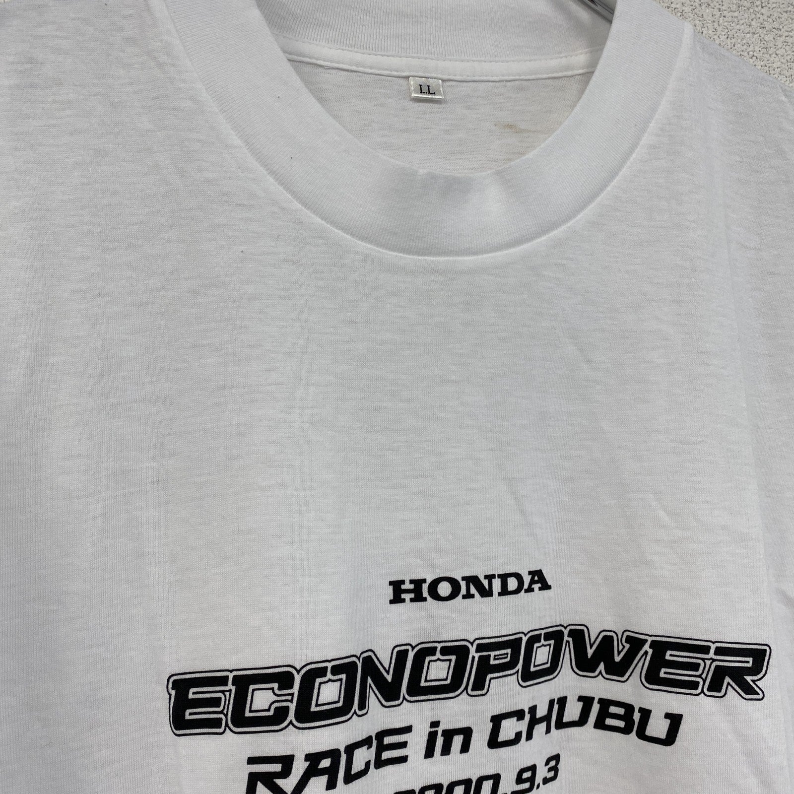 00s　HONDA　ホンダ　半袖Tシャツ　レース　企業ロゴ　ヴィンテージ　白　ホワイト　LLサイズ