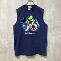 古着 used　Disney　ディズニー　ディズニーワールド　プリントタンクトップ　ネイビー　ミッキーマウス　スティッチ　Mサイズ