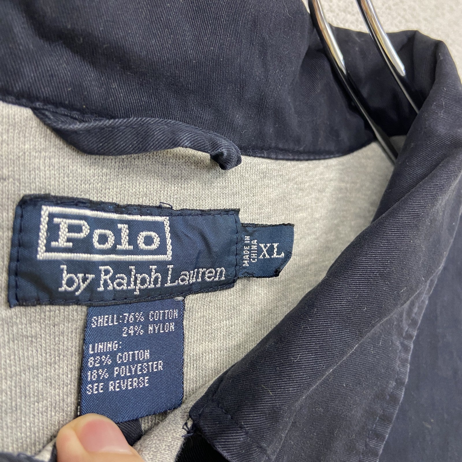 90s　Polo by Ralph Lauren　ポロラルフローレン　コーチジャケット　紺　ネイビー　XLサイズ