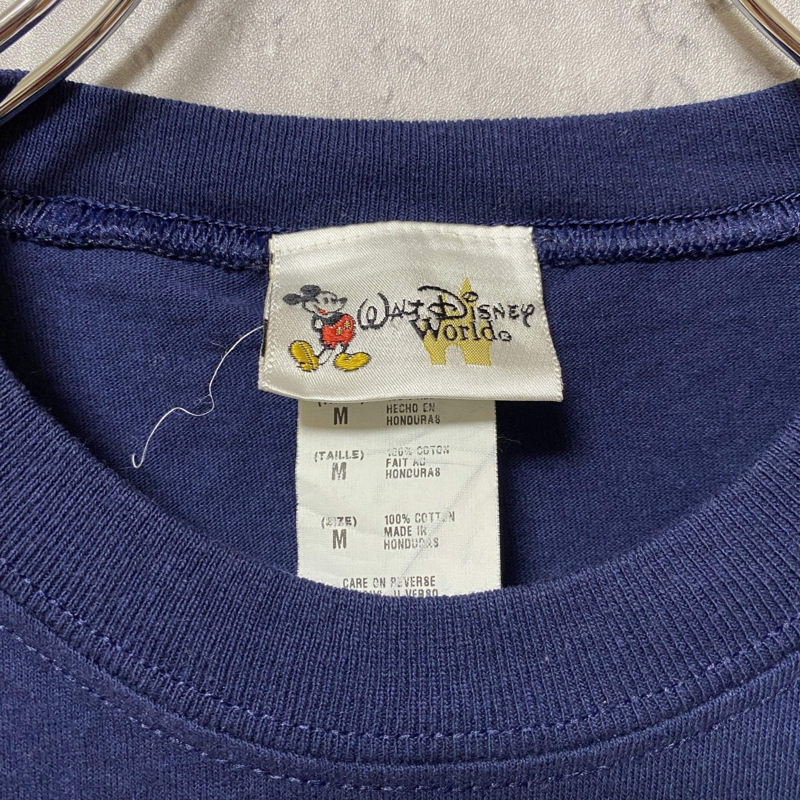 古着 used　Disney　ディズニー　ディズニーワールド　プリントタンクトップ　ネイビー　ミッキーマウス　スティッチ　Mサイズ