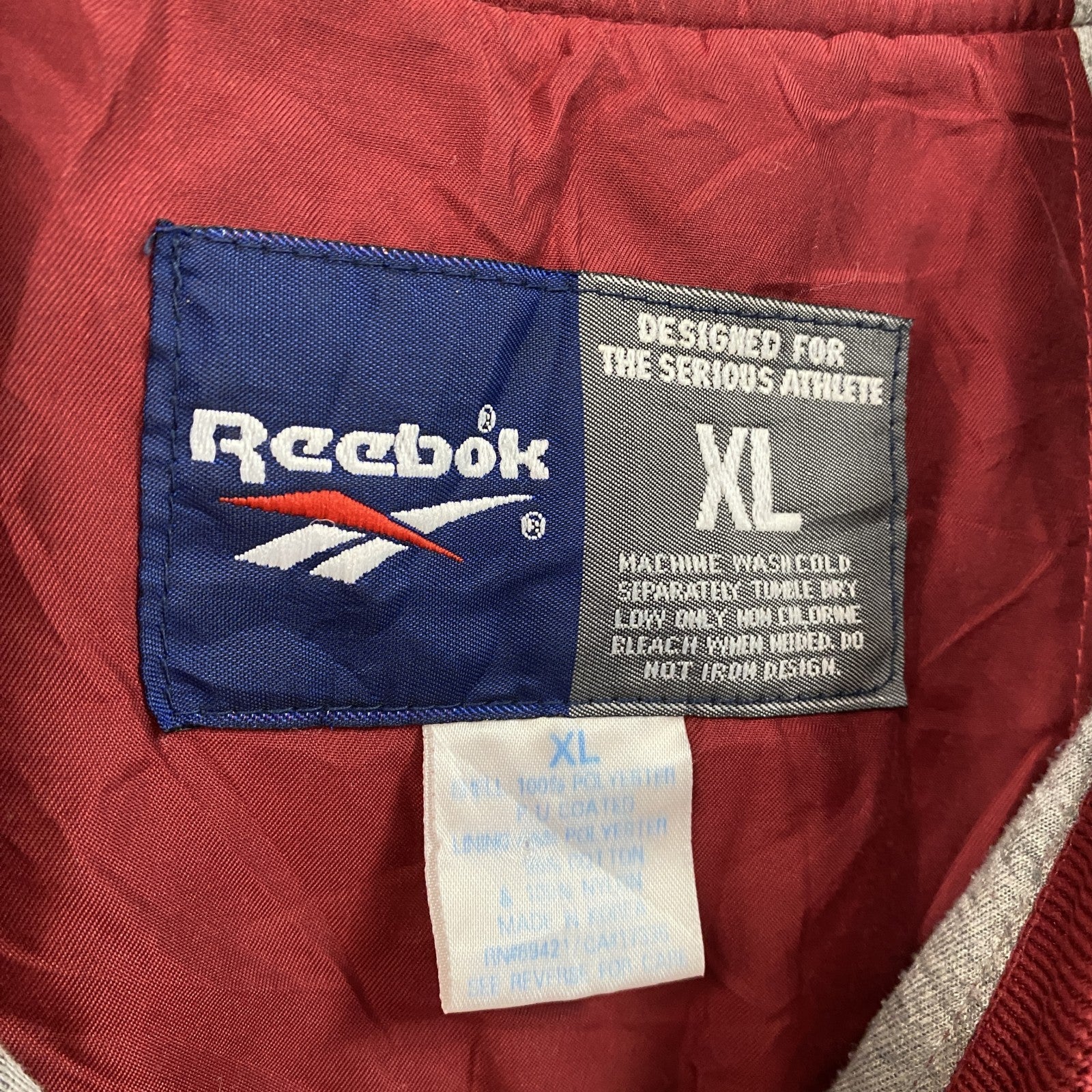 90s　Reebok　リーボック　プルオーバージャケット　ヴィンテージ　赤　レッド　XLサイズ
