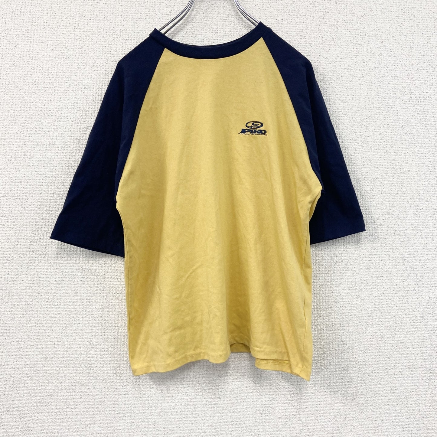 PIKO　ピコ　七分袖Tシャツ　ラグランスリーブ　ボアロゴ　デカロゴ　黄色　イエロー　Sサイズ
