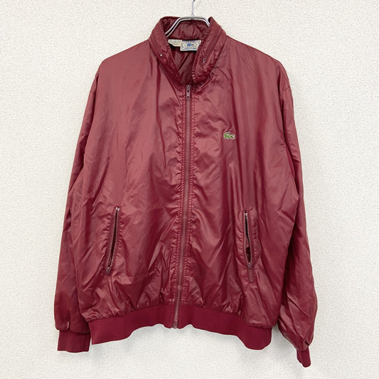 ～80s　LACOSTE　ラコステ　ナイロンジャケット　ブルゾン　ヴィンテージ　バーガンディ　XLサイズ