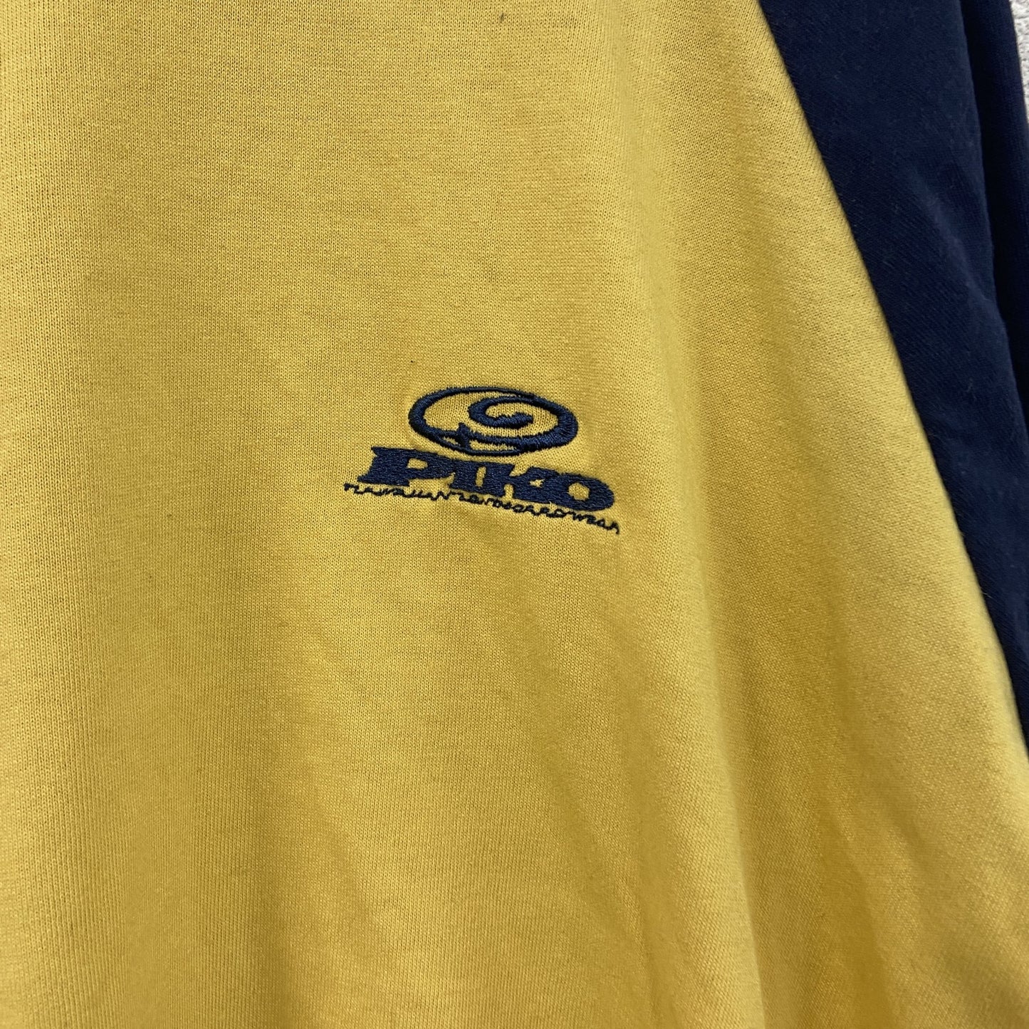 PIKO　ピコ　七分袖Tシャツ　ラグランスリーブ　ボアロゴ　デカロゴ　黄色　イエロー　Sサイズ