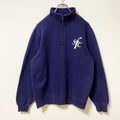 古着 used　Sport-Tek　長袖ハーフジップスウェット　トレーナー　sfc　ワンポイント　ハイネック　ネイビー　Sサイズ