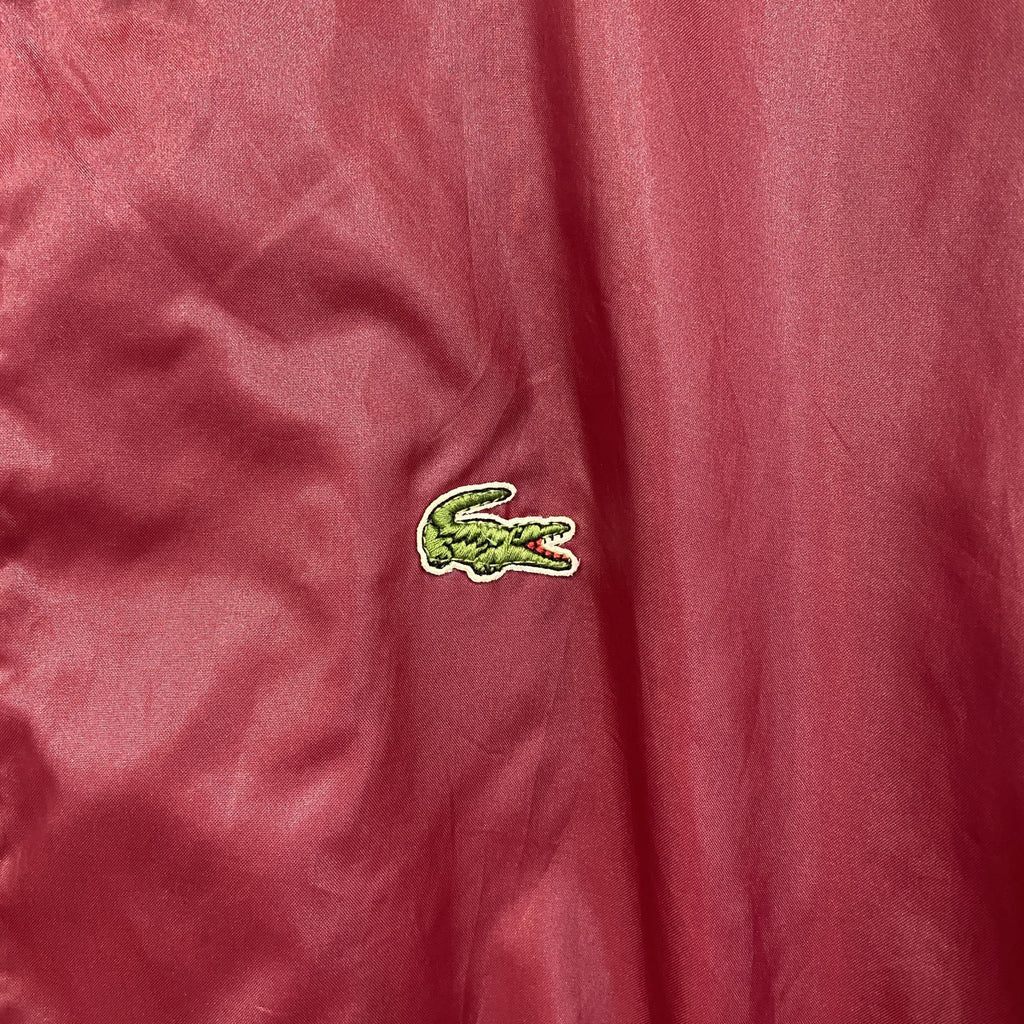 ～80s　LACOSTE　ラコステ　ナイロンジャケット　ブルゾン　ヴィンテージ　バーガンディ　XLサイズ