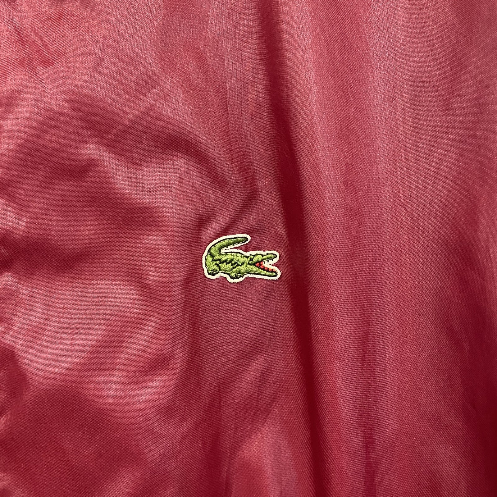 ～80s　LACOSTE　ラコステ　ナイロンジャケット　ブルゾン　ヴィンテージ　バーガンディ　XLサイズ