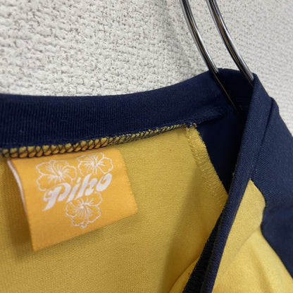 PIKO　ピコ　七分袖Tシャツ　ラグランスリーブ　ボアロゴ　デカロゴ　黄色　イエロー　Sサイズ