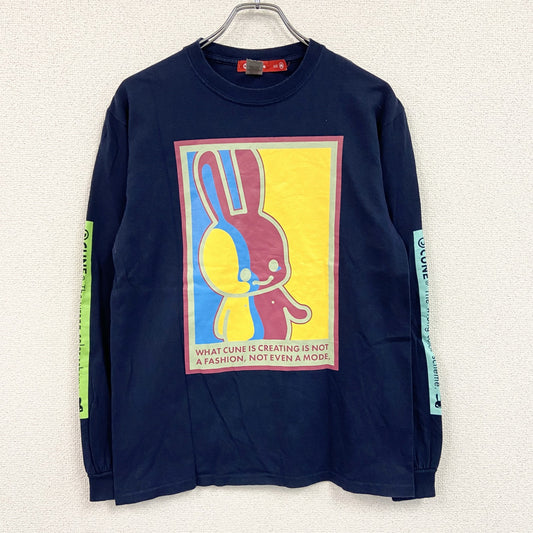 CUNE　キューン　ウサギ　長袖Tシャツ/ロンT　黒　ブラック　Mサイズ