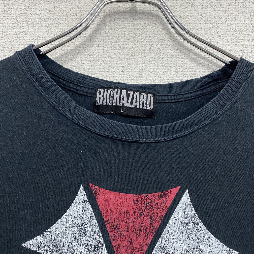 BIOHAZARD　バイオハザード　アンブレラ社　半袖プリントTシャツ　ムービーT　黒　ブラック　LLサイズ　