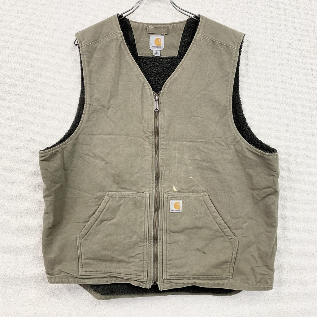 Carhartt　カーハート　ダックベスト　裏ボア　ボアライナー　ベージュ　XLサイズ