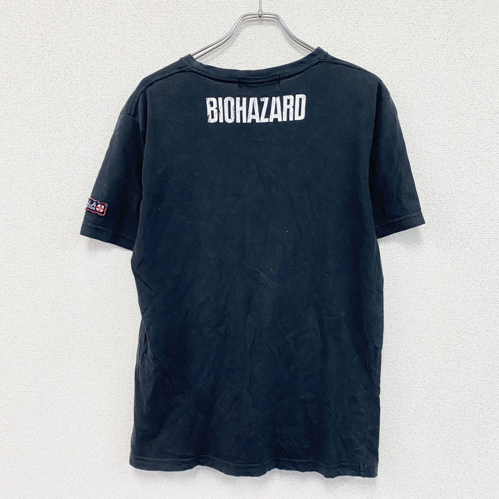 BIOHAZARD　バイオハザード　アンブレラ社　半袖プリントTシャツ　ムービーT　黒　ブラック　LLサイズ　
