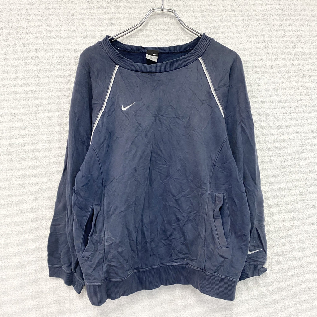 NIKE　ナイキ　スウェット/トレーナー　スウッシュ　ラグラン　紺　ネイビー　Lサイズ