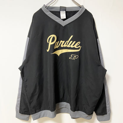 古着 used　KNIGHTS APPAREL　長袖カレッジ刺繍ナイロンプルオーバー　パデュー大学　ビッグシルエット　XLサイズ