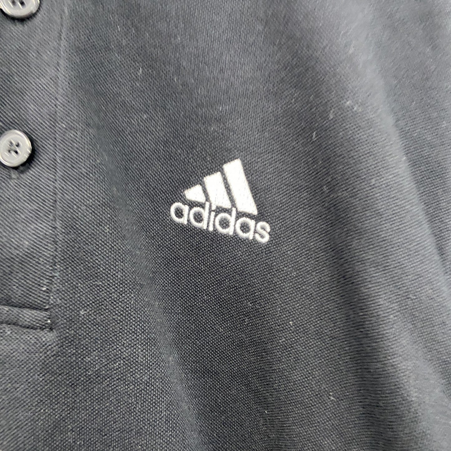 00s　adidas　アディダス　GOLF　長袖ポロシャツ　パフォーマンスロゴ　刺繍ロゴ　黒　ブラック　Mサイズ