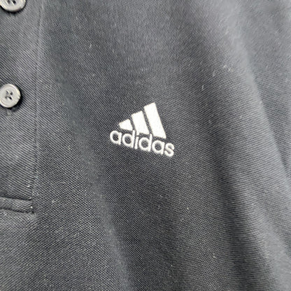 00s　adidas　アディダス　GOLF　長袖ポロシャツ　パフォーマンスロゴ　刺繍ロゴ　黒　ブラック　Mサイズ